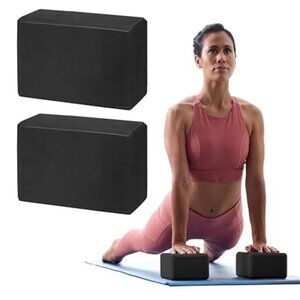 Yoga Blocks 2 Pack Non Slip Foam Exercise Stretch Support Balance Workout